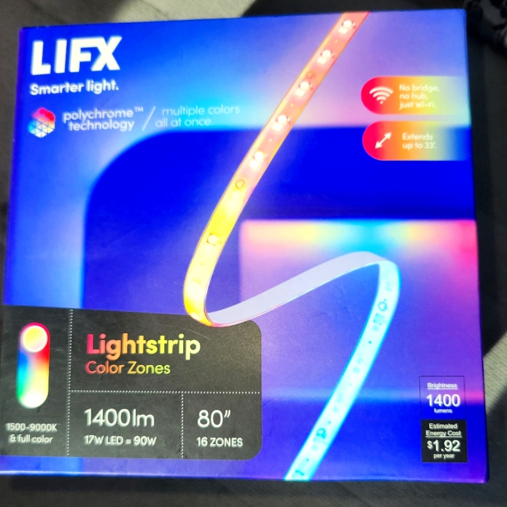 NWT LIFX Smart LED Lightstrip W/ Color Zones Compatible W Alexa/Siri & Others